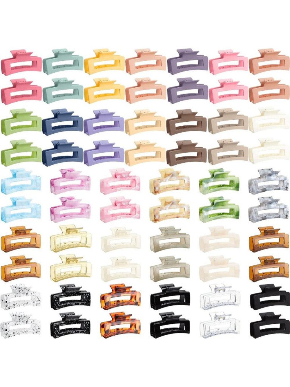 64 Pcs Medium Hair Claw Clips Set, 3.35 Inch, Colorful Hair Accessories